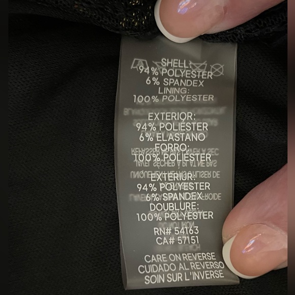 NWT Calvin Klein Sequins Ruched Asymmetrical Gold & Black Size 22W - Picture 9 of 14